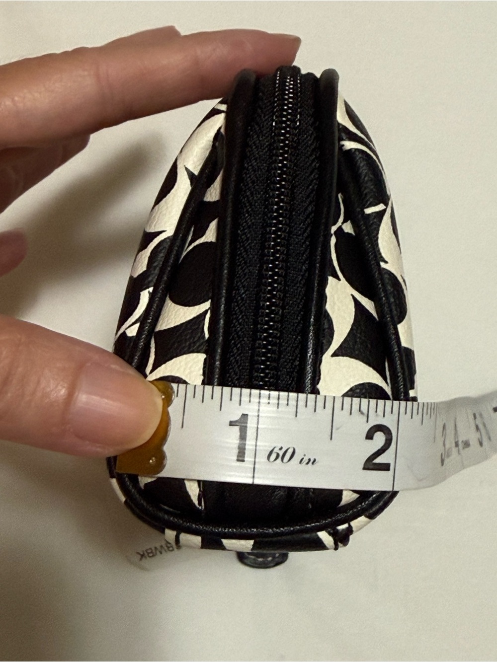 Coach Black & White Signature Stripe Pouch - Picture 11 of 11